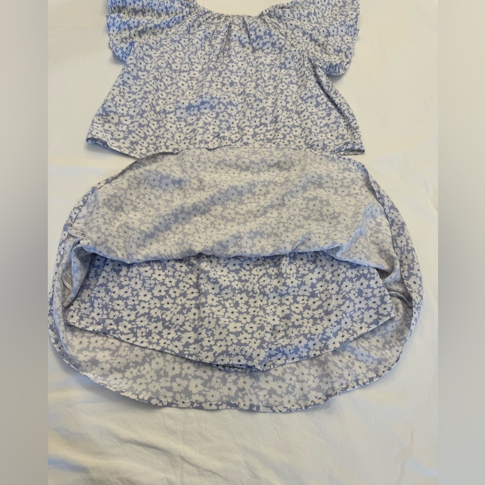J. Crew Crewcuts Blue and White Floral Skort Set - Size 8 - Picture 3 of 7